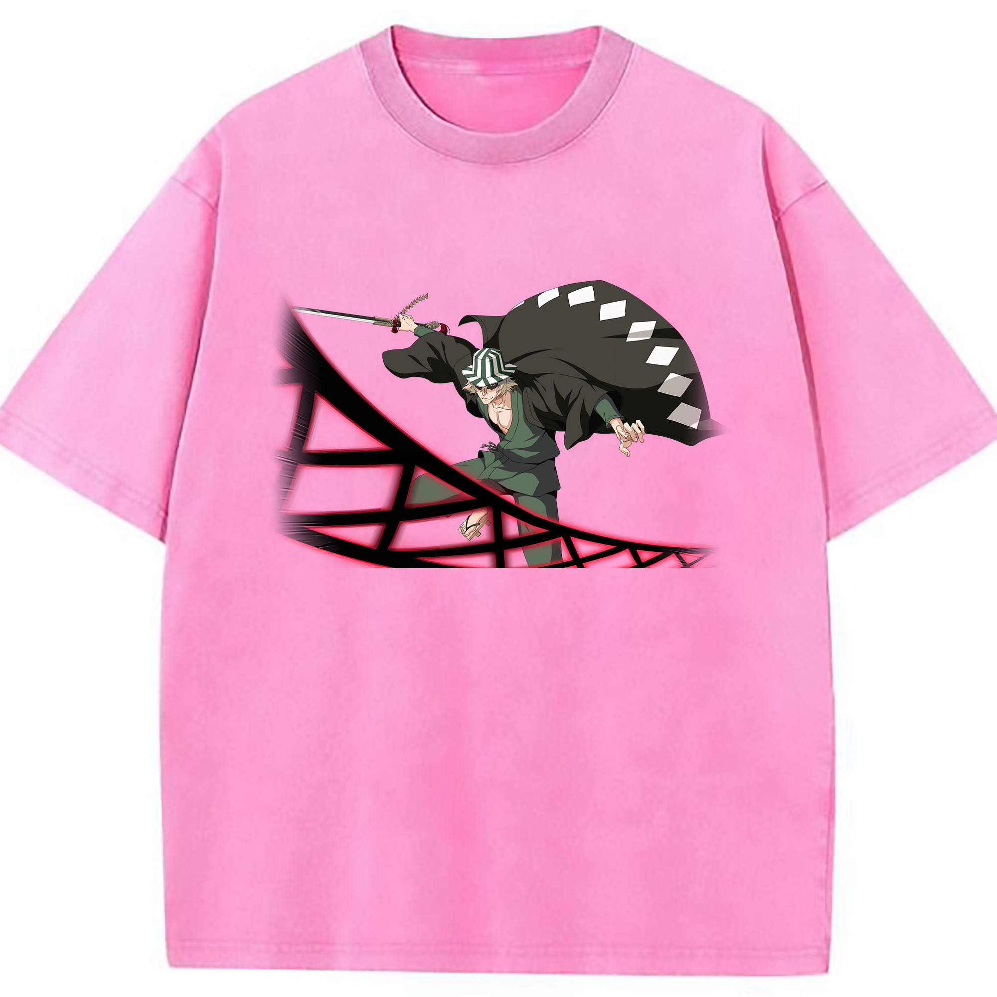 （画像用） "ブリーチ 浦原 喜助（うらはら きすけ） BLEACH Urahara Kisuke " 綿100% ヴィンテージ風 半袖Tシャツ（フロントプリント）